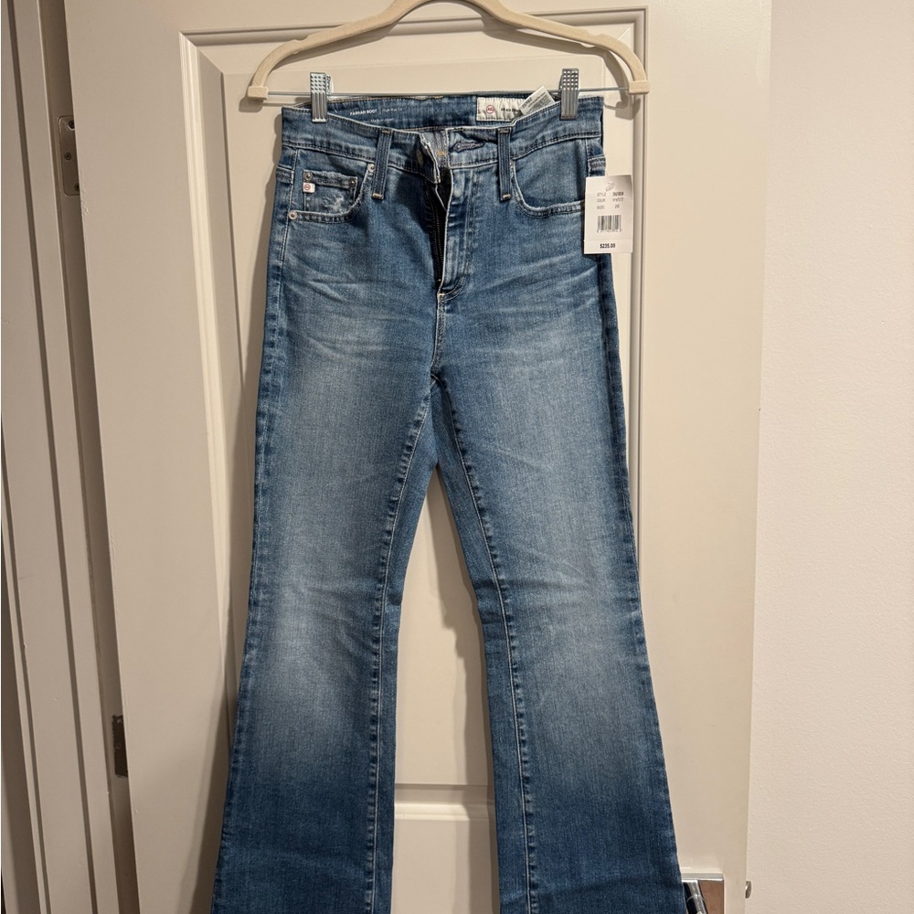 AG Adriano Goldschmied Farrah Boot High Rise Fit Flare Jeans in Classic Blue